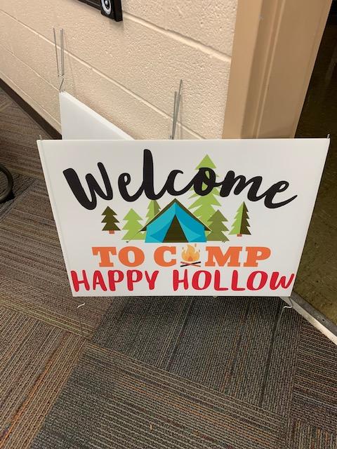 welcome to camp sign